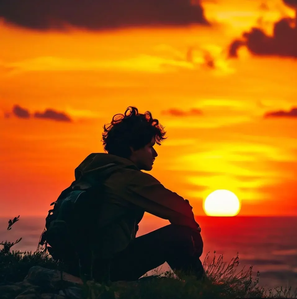 Silhueta de uma pessoa contemplando um pôr do sol inspirador, simbolizando a superação e cura no desenvolvimento pessoal mental.
pessoa_por_do_sol_essencia_vida