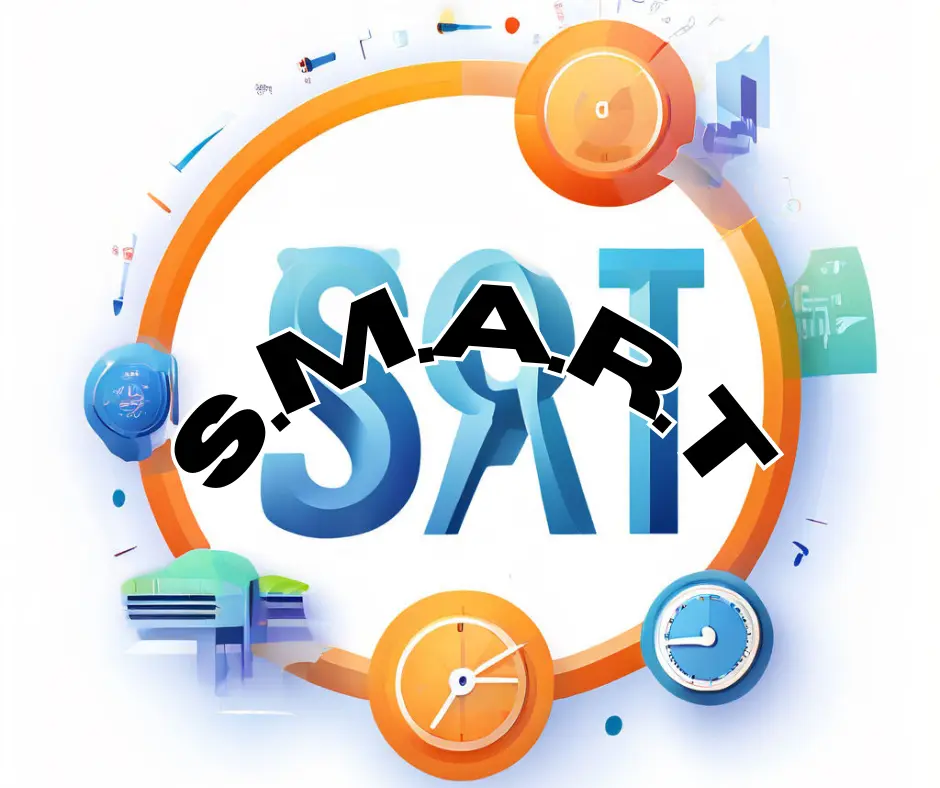 Imagem com a sigla SMART representando metas inteligentes.