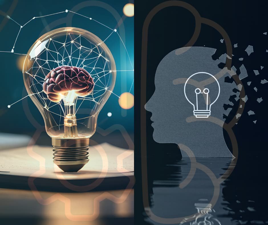 Imagem motivacional do artigo “Engrenagem mental e um cérebro estilizado com luzes simbolizando o potencial sendo impulsionado” no site Vam'Bora,Meu! .com.br – Realize Sonhos Impulsionando Potenciais. Representa criatividade, foco e desenvolvimento pessoal, alinhada ao nicho de motivação e autoajuda, categoria de bem-estar pessoal e tema estilo de vida. Ideal para conteúdos sobre autoestima, autoconhecimento, coaching, meditação e práticas que fortalecem a qualidade de vida, inspirando pessoas a desbloquear sua energia interior e alcançar novos patamares de realização.